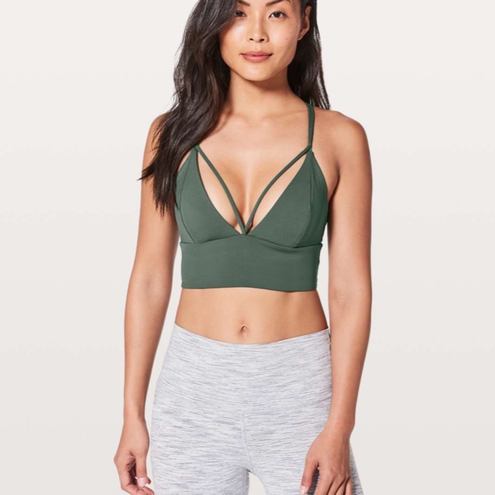 Lululemon pushing limits bra size 8 dark forest